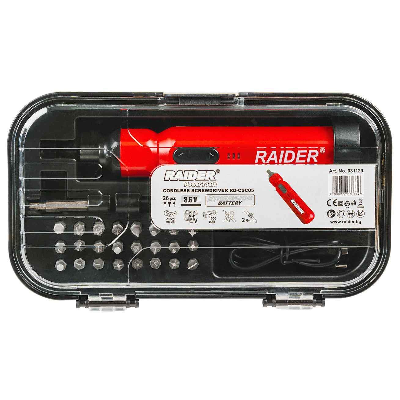 Set surubelnita electrica cu 26 biti RD-CSC05, 3.6 V, 1.5 Ah, Raider 031129