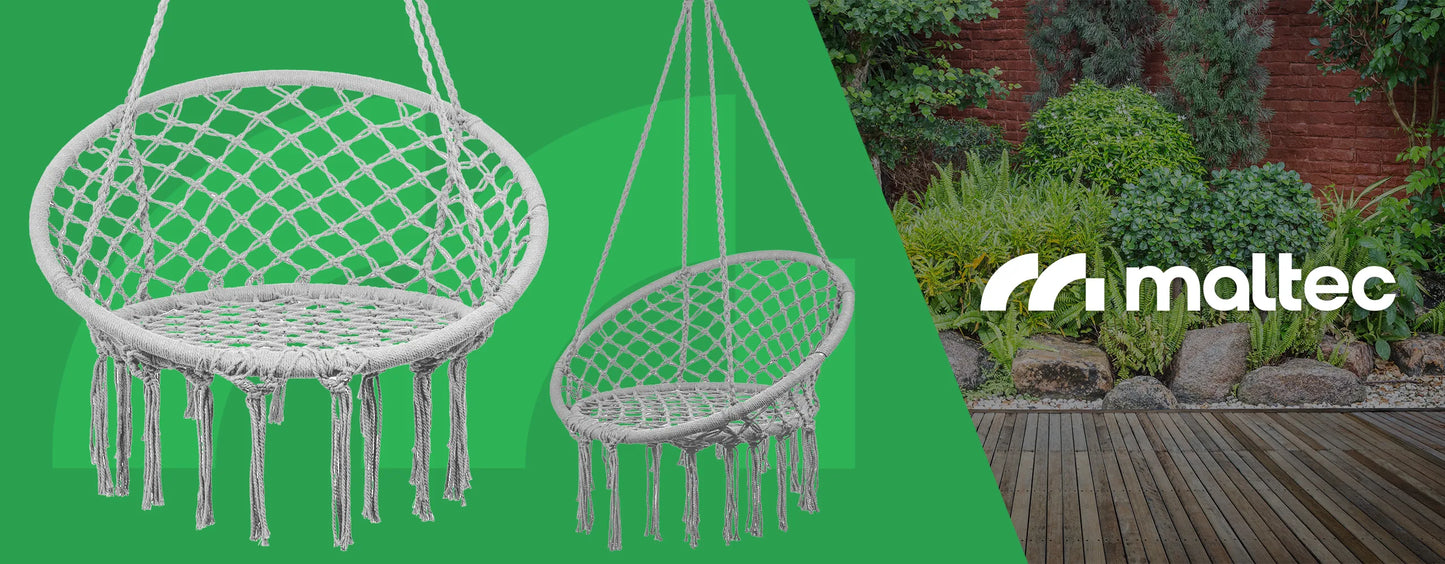 Leagan balansoar suspendat, gri deschis, sarcina maxima 150 kg, MalTec 112210