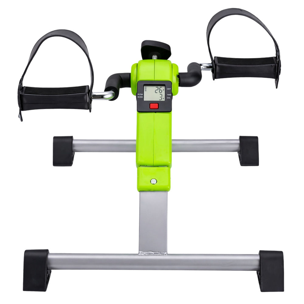 Bicicleta fitness 2 in 1 cu contracontor LED, verde, dimensiuni compacte, Lean 29308