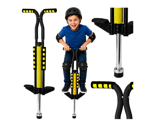 Pogo stick pentru copii, capacitate maxima 70 kg, galben, Lean 30995