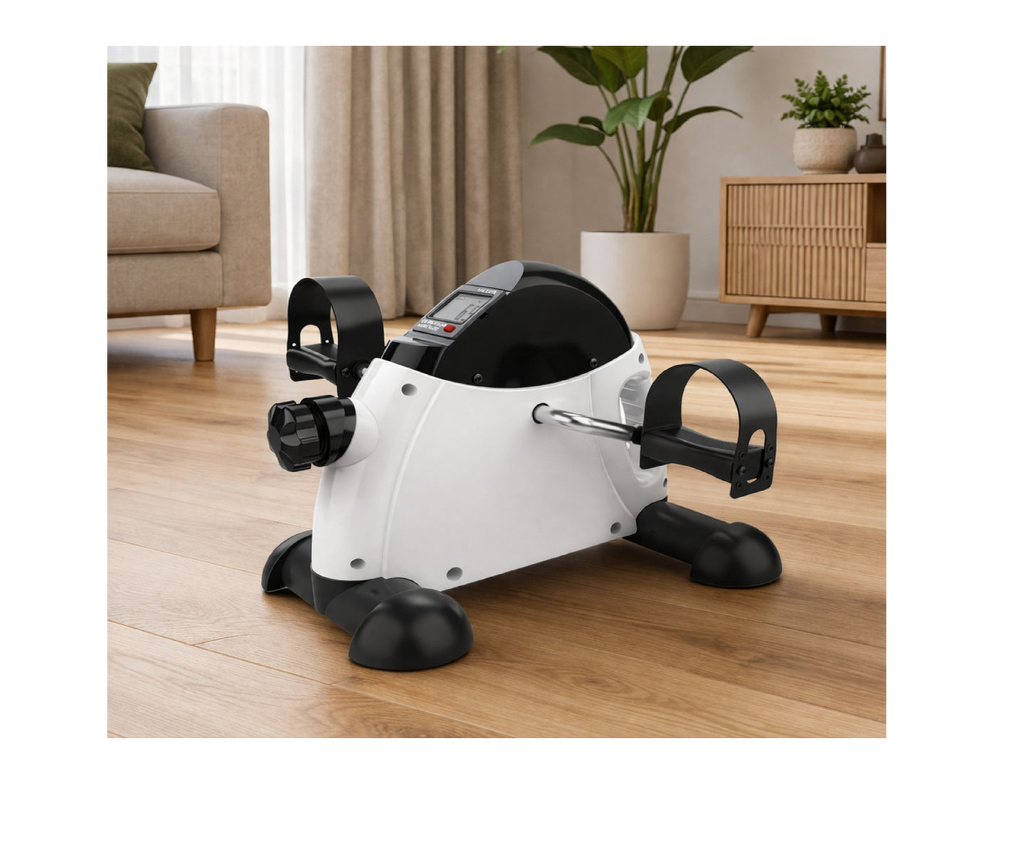 Mini bicicleta fitness cu contor LCD, alb, Lean 29310