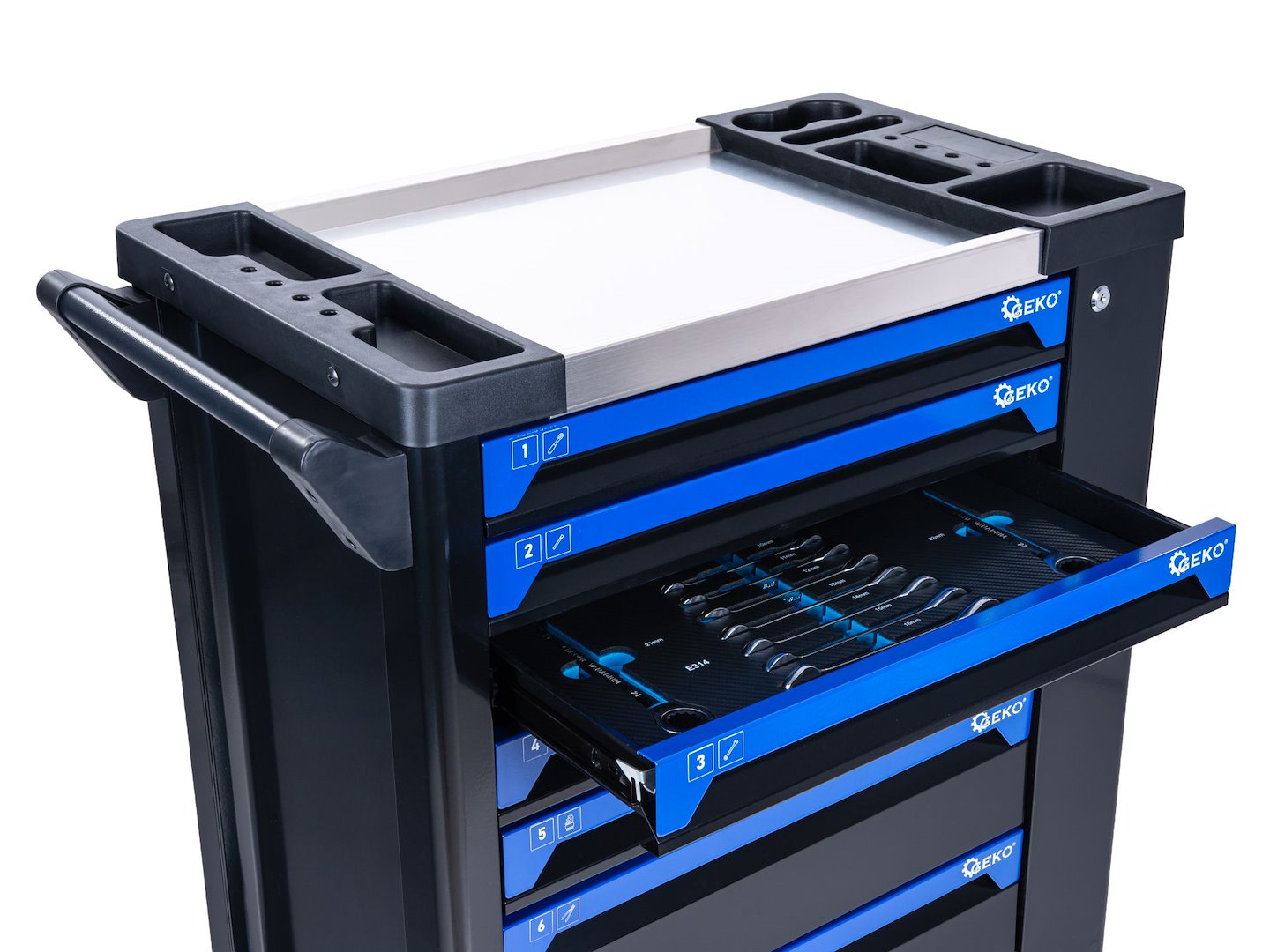 Dulap pentru atelier cu scule, 7 sertare, 258 bucati, Geko G10836