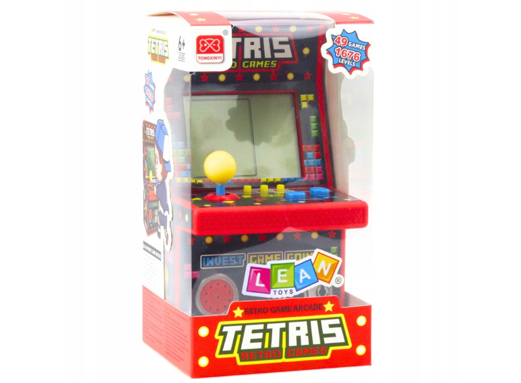 Mini automat dee joc Tetris, 49 jocuri, 1676 niveluri, 16 x 9 x 8.5 cm, Lean 23492