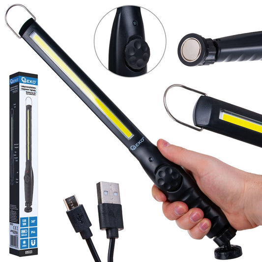Lampa de atelier cu magnet LED COB si reglare a luminii, 10 W, 1800 mAh, 450 lm, IP44, Geko G15123
