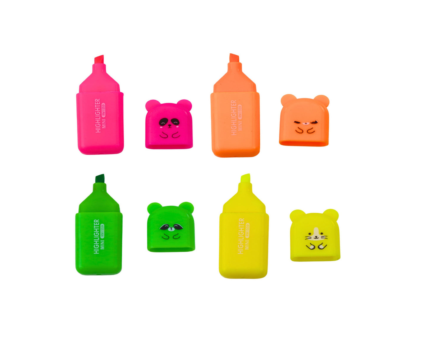 Set 4 mini evidentiatoare model ursuleti, multicolor, 5.5 cm, Lean 21888