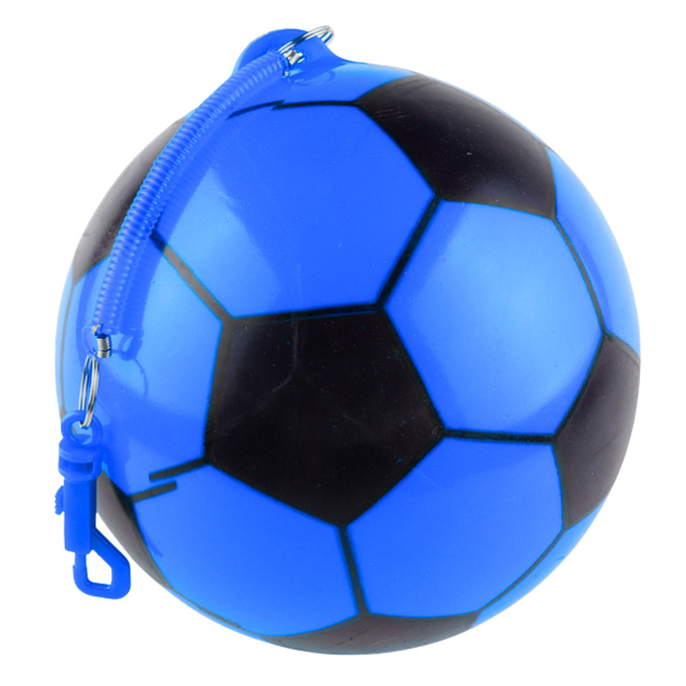 Minge de fotbal din cauciuc cu maner, albastru, 22 cm, Lean 27223