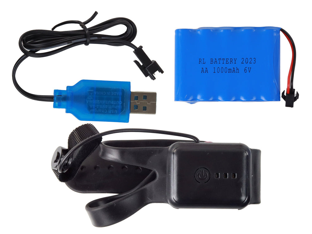 Masina robot 2 in 1 cu control prin gesturi, 47.5x19.5x12cm, albastru, Lean 17141
