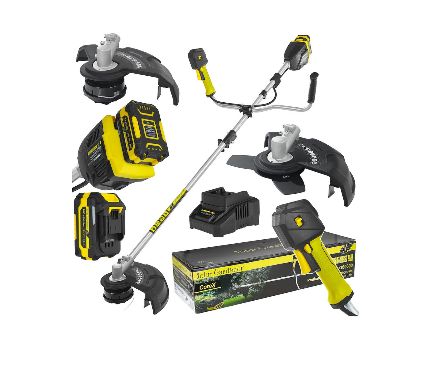 Motocoasa cu acumulator CoreX, 4 Ah, 20 V, John Gardener G80690