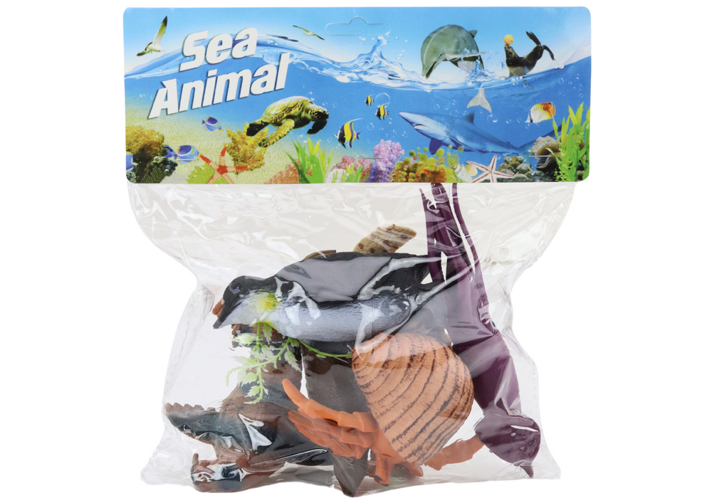 Set figurine animale marine cu plante, 8 elemente, 30 x 25 x 7 cm, Lean 17914