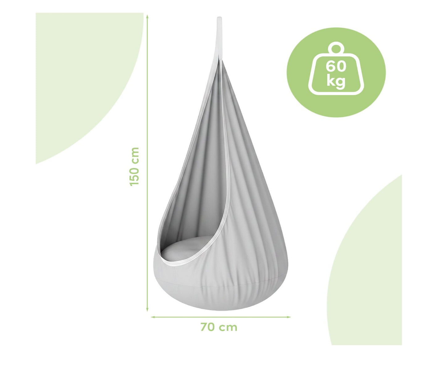 Balansoar suspendat Cocoon pentru copii, capacitate maxima 60 kg, MalPlay 114244