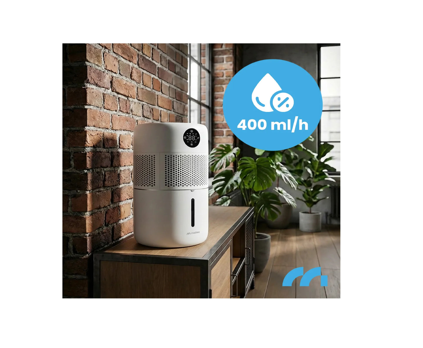 Umidificator de aer cu functie de ionizare, difuzor de aromaterapie si telecomanda, temporizator, 400 ml / h, 8 W, MalTec 113477