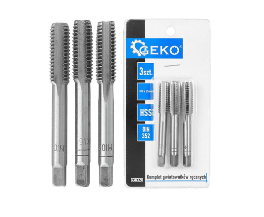 Set tarozi pentru filetare manuala, M10 x 1,5 mm, 3 bucati, Geko G38320