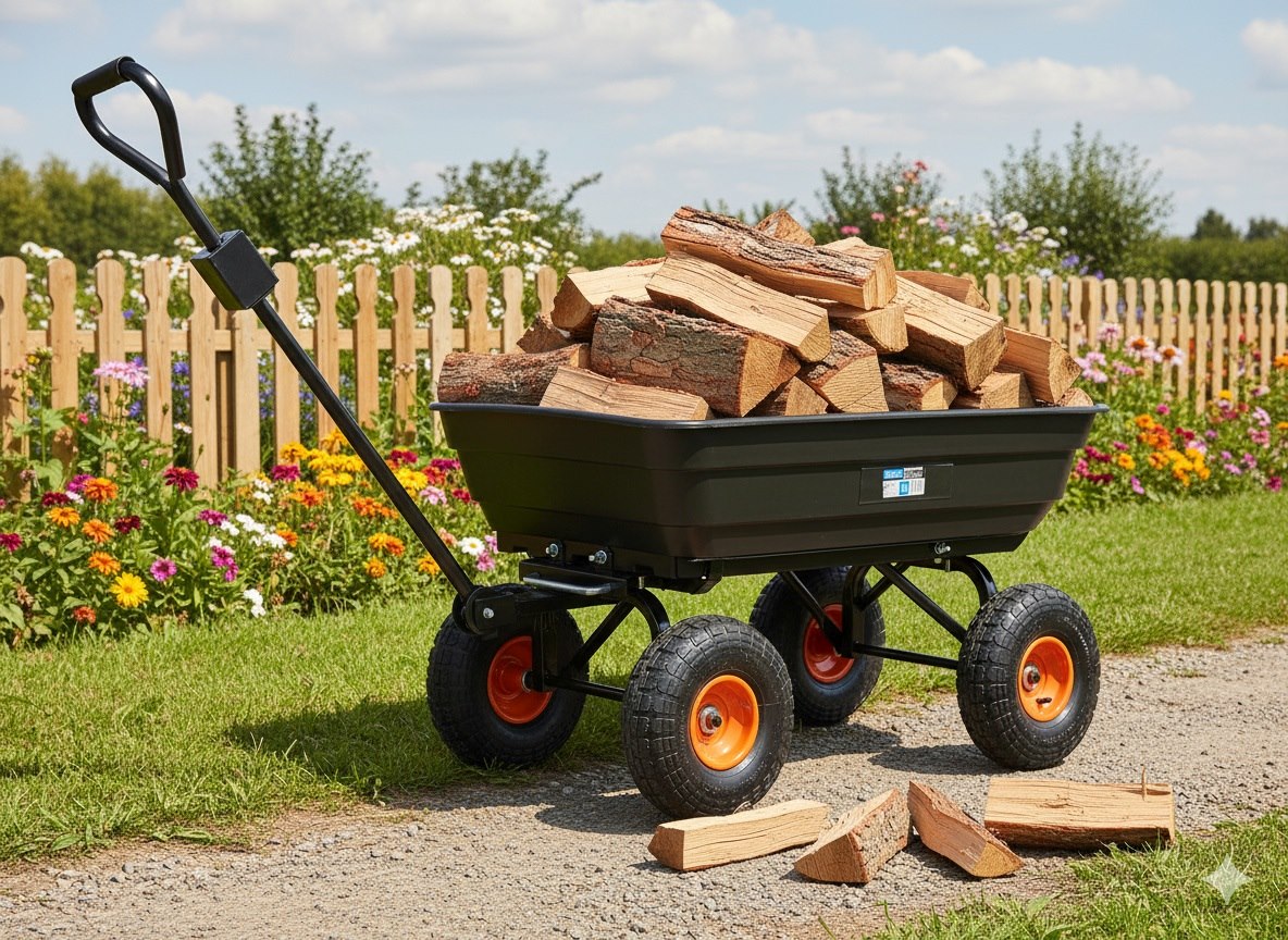 Carucior de transport pentru gradina, 75 l, Geko G71126