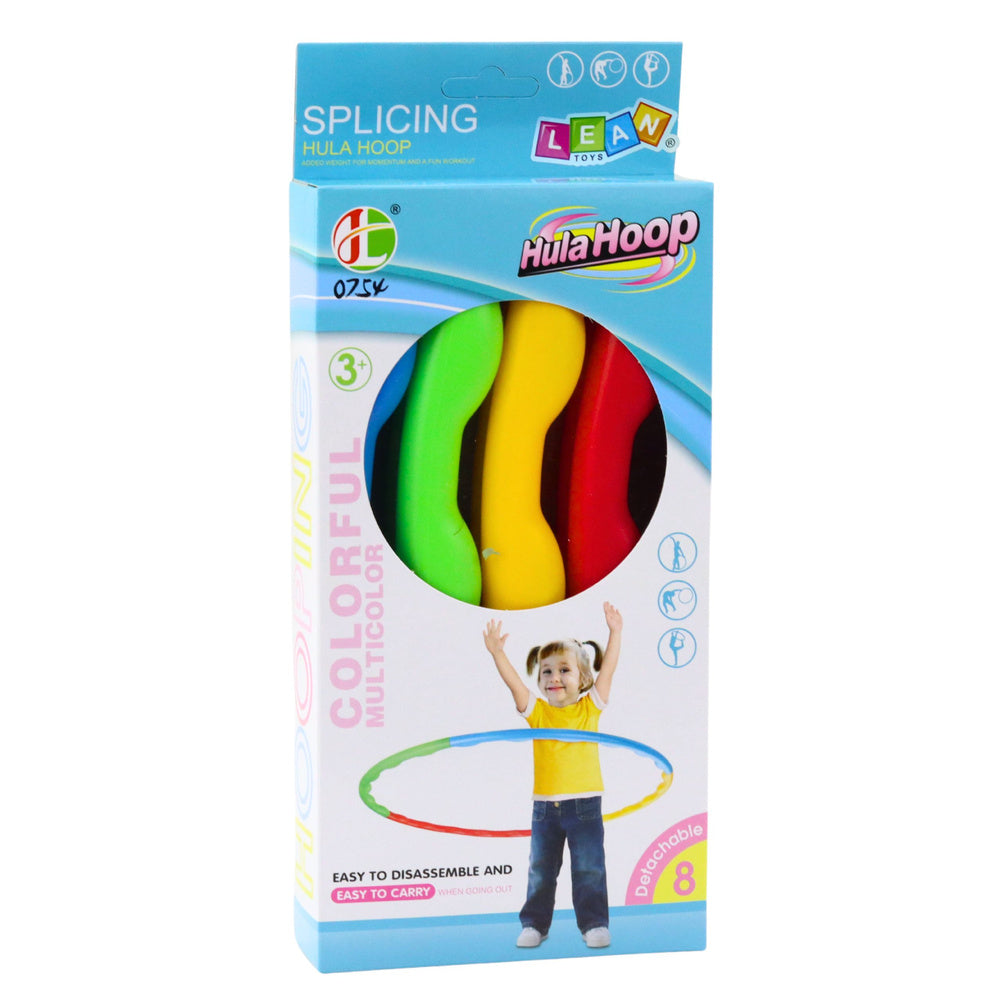 Cercuri hula-hoop cu stift, pliabile, colorate, 8 bucati, 60 cm, Lean 25177