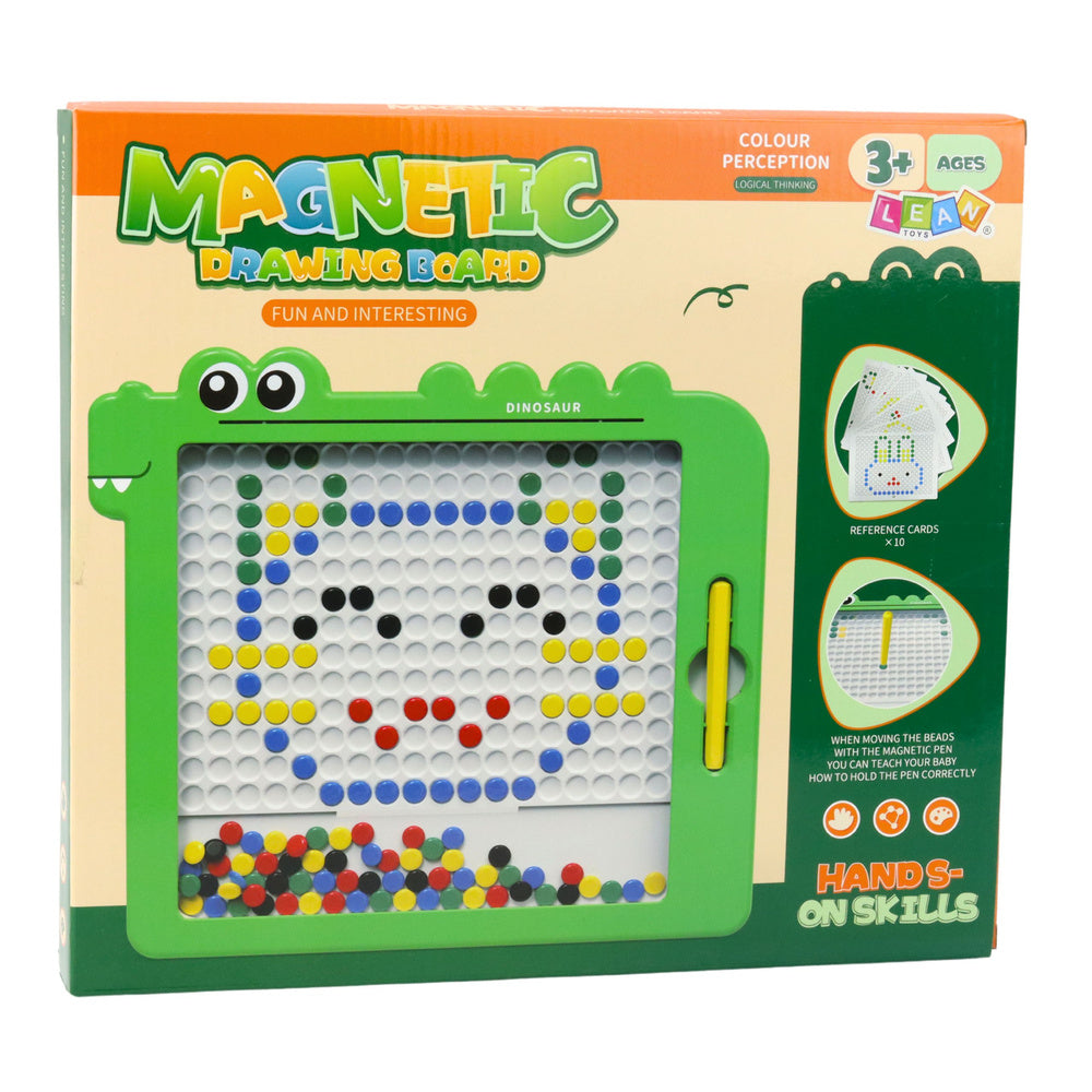 Tabla magnetica mozaic, model dinozaur, 20 modele, 34 x 30 cm, verde, Lean 25147