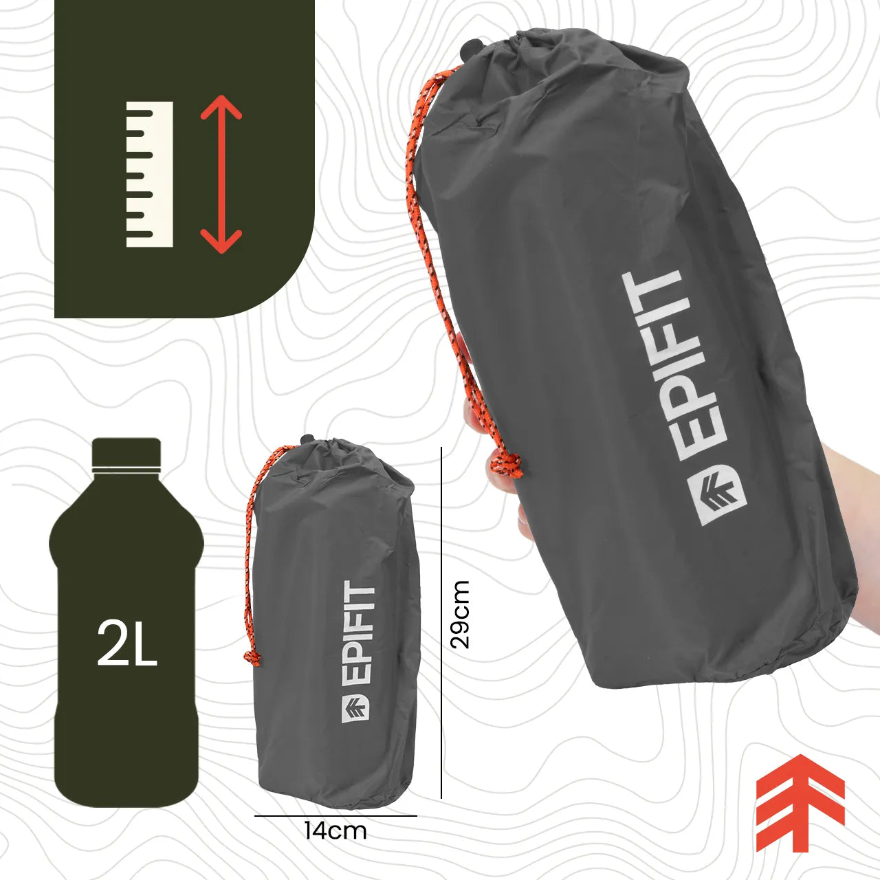 Saltea autogonflabila pentru camping, 195 x 120 x 5 cm, gri, MalTec 112762