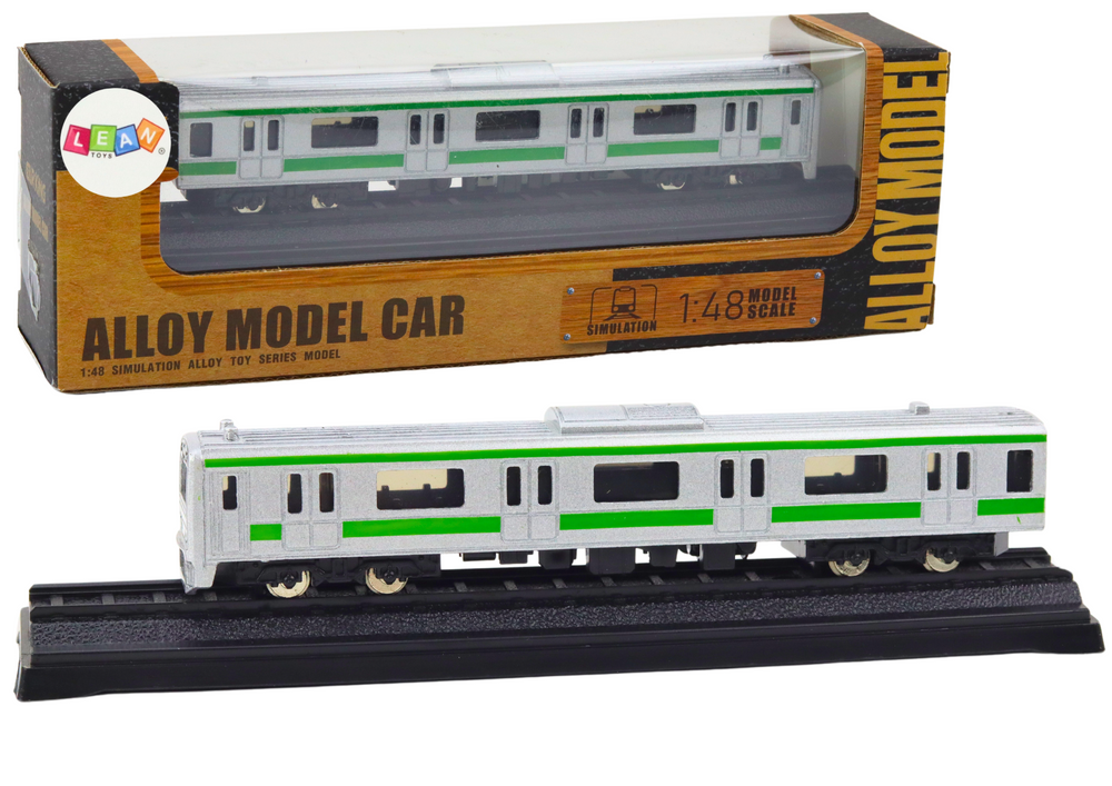 Figurina de colectie tren din metal, argintiu / verde, 1:48, Lean 18925