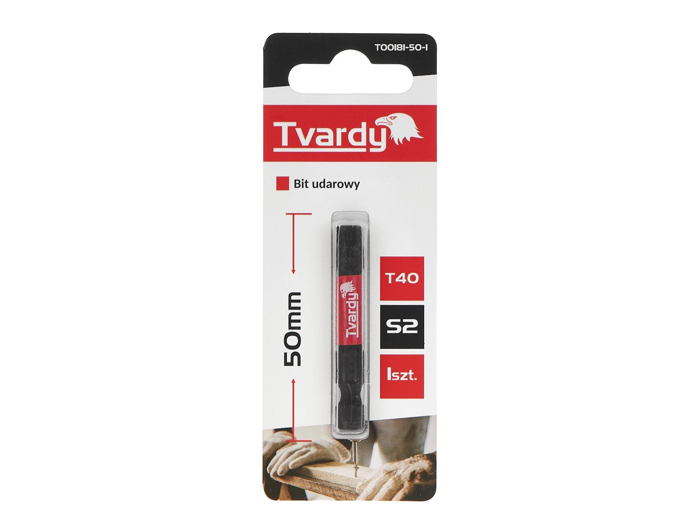 Bit de impact T40, 50 mm S2, Tvardy T00181-50-1