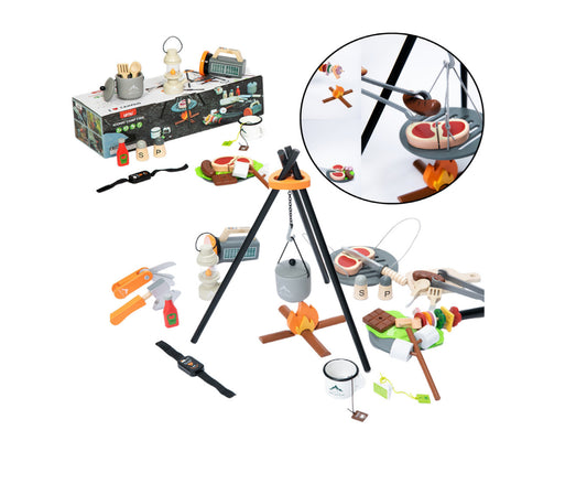 Set de joaca camping copii, 45 piese, 41 x 15.5 x 8.5 cm, Lean 22033