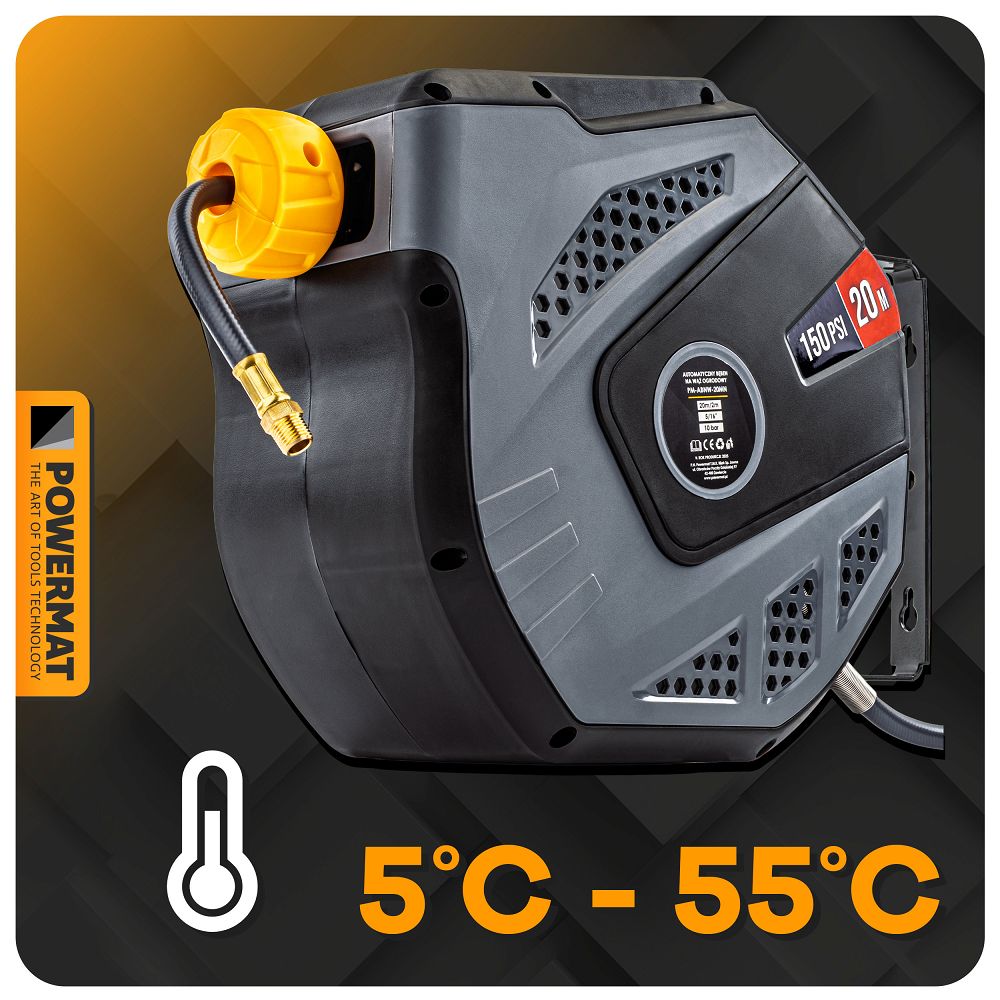 Furtun pneumatic pe tambur PM-ABNW-20MN, 20 m, Powermat PM1407