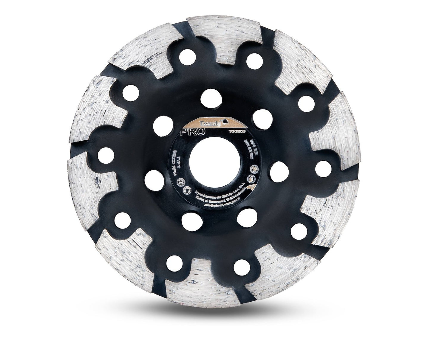 Disc diamantat segmentat tip T Profi, 125x5x22.23mm, Tvardy T00809