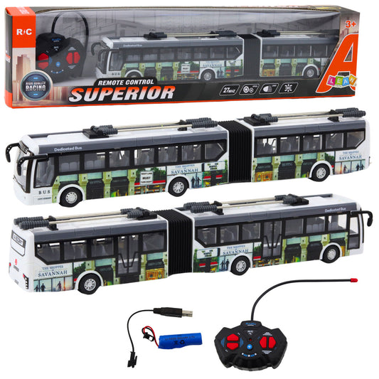 Troleibuz urban zburator cu lumini LED, 36 cm, 3.7 V, 500 mAh, Lean 25156