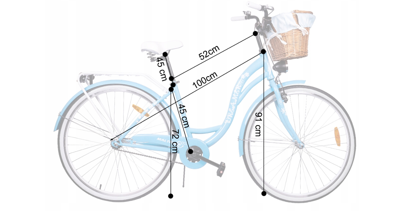 Bicicleta de oras cu cos pentru femei, diametru roata 28", diametru cadru 18", albastru, MalTrack 110545