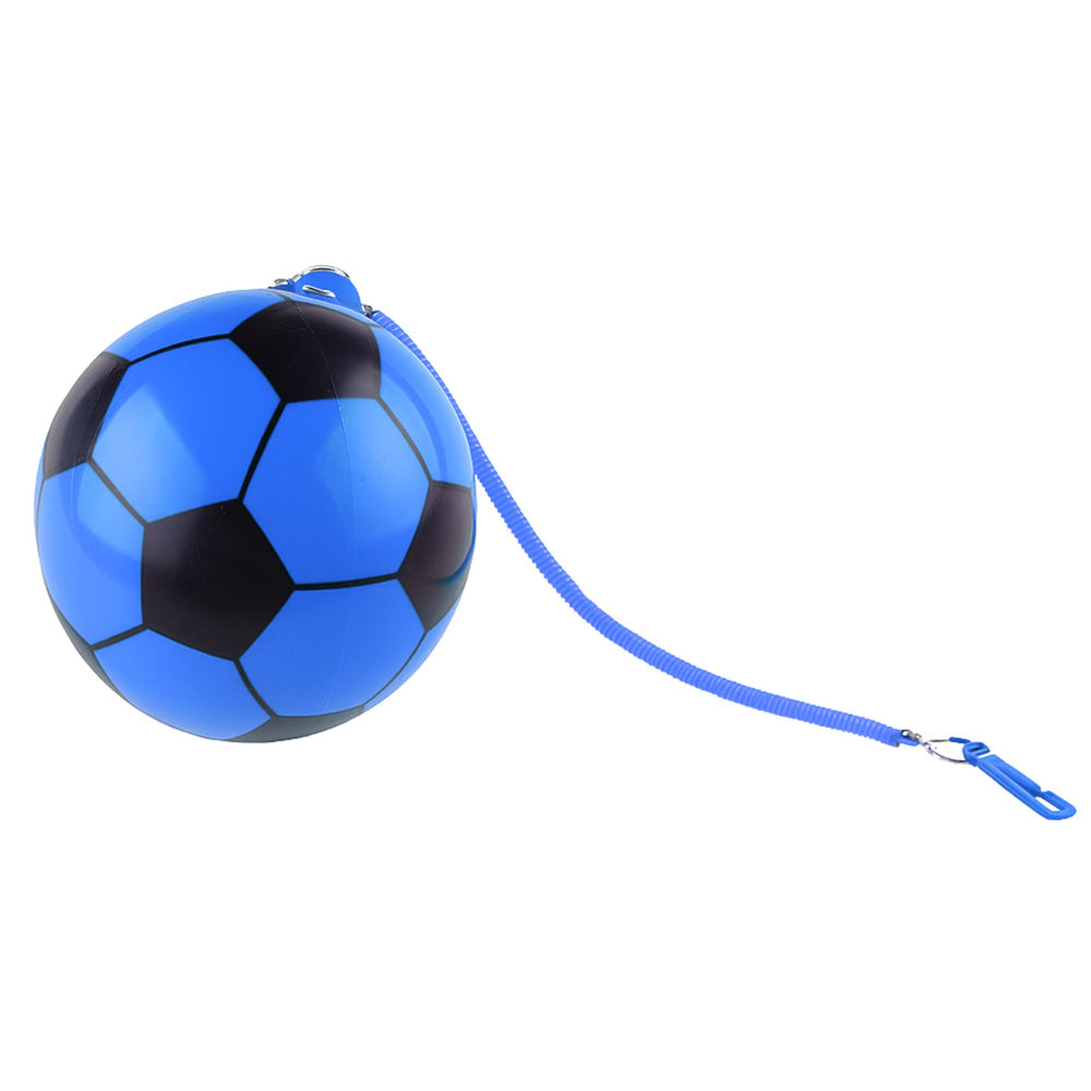 Minge de fotbal din cauciuc cu maner, albastru, 22 cm, Lean 27223
