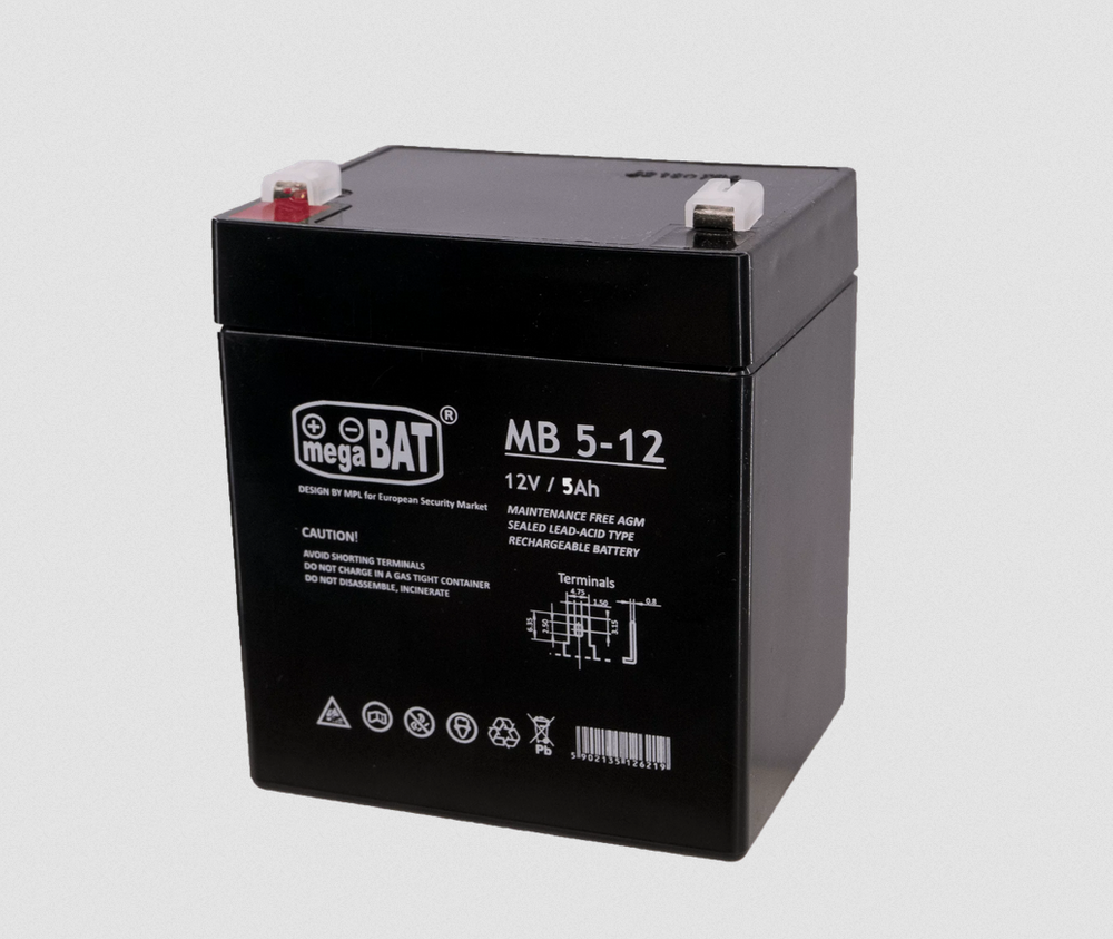 Baterie AGM pentru masinute, 12 V, 5 Ah, 10 x 9 x 7 cm, Lean 5534