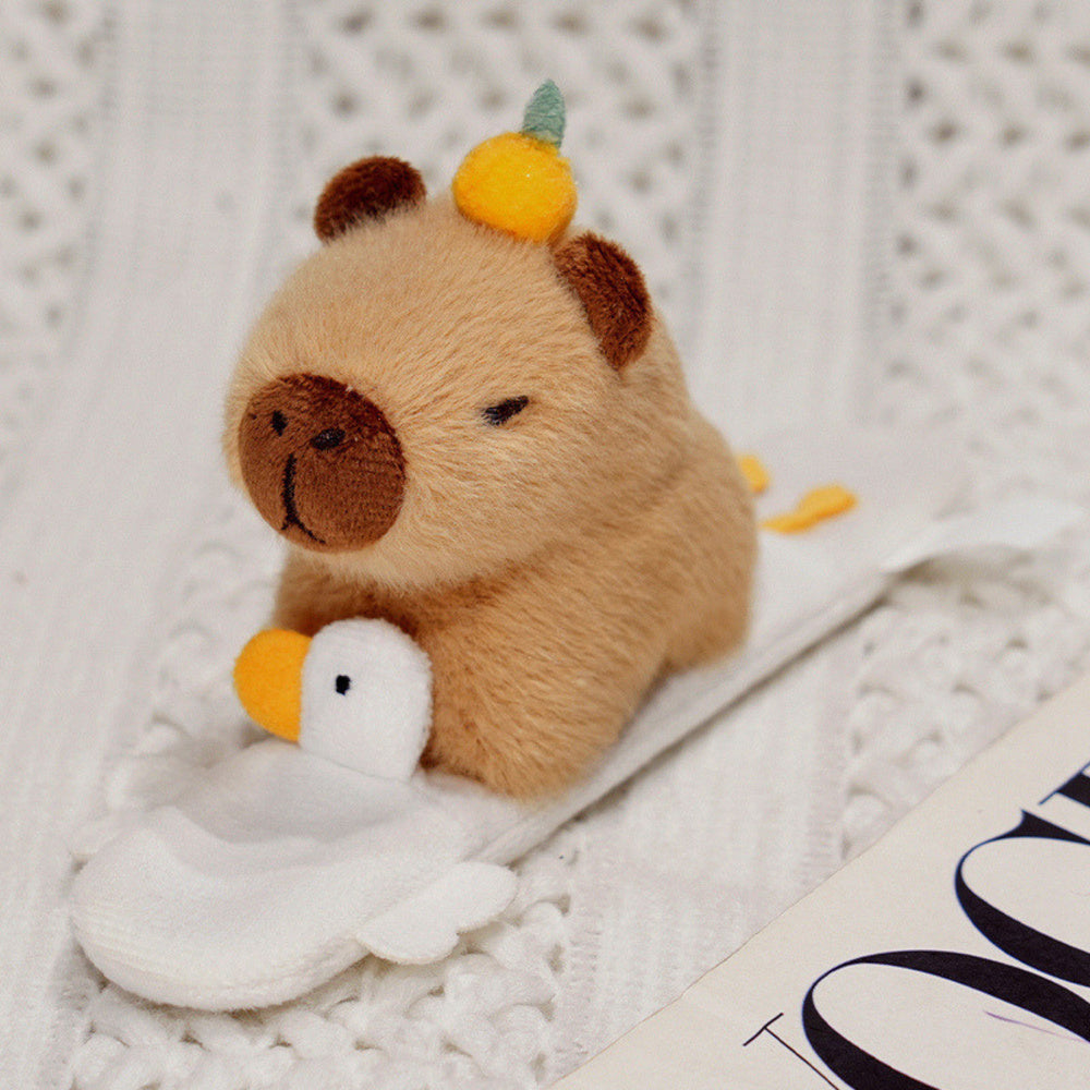 Bratara pentru copii cu capybara si ratusca, 23 cm, maro / alb, Lean 27546