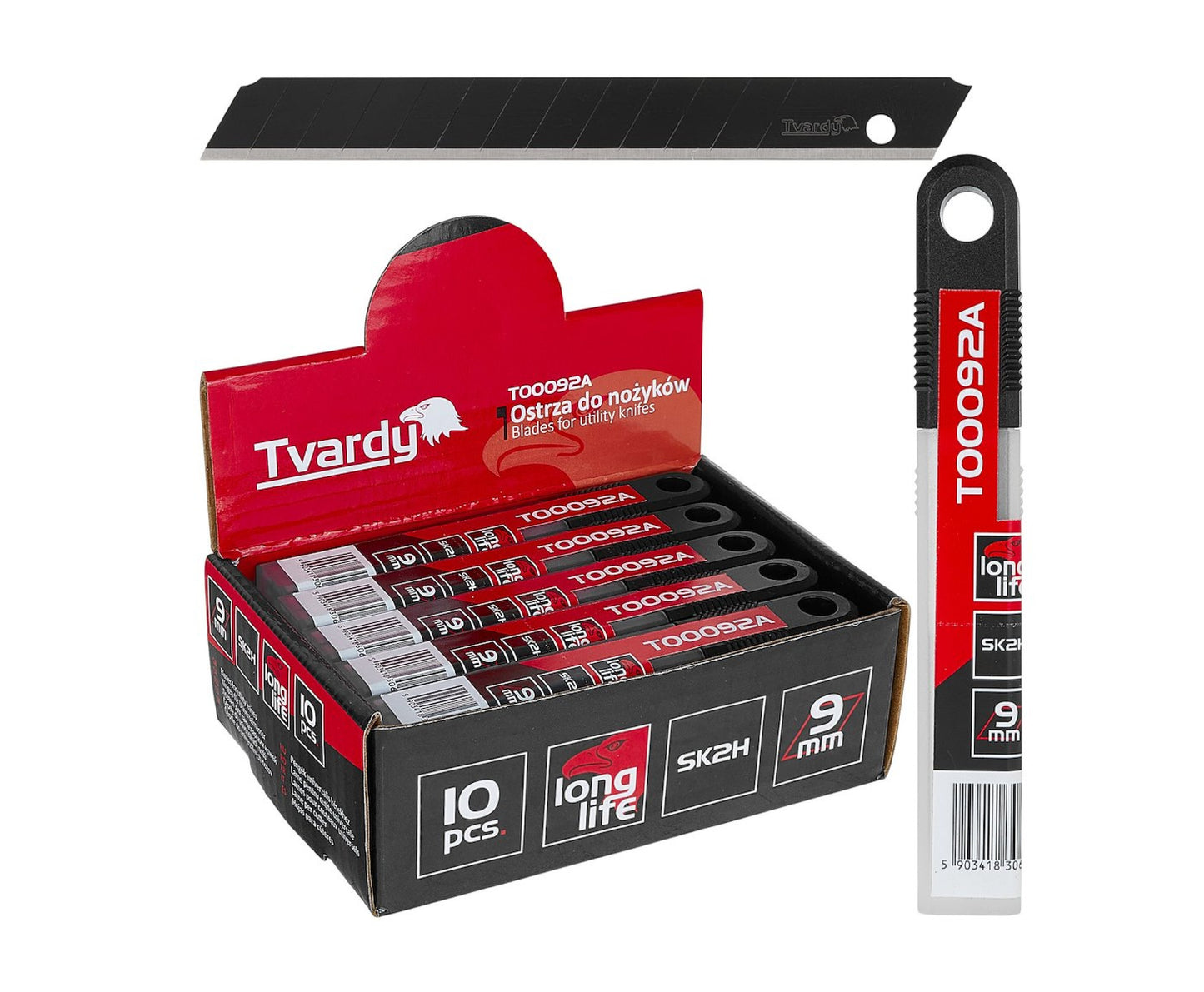 Set 20 seturi lame pentru cutter, 80x9x0.4mm SK2H, 10 bucati, Tvardy T00092A