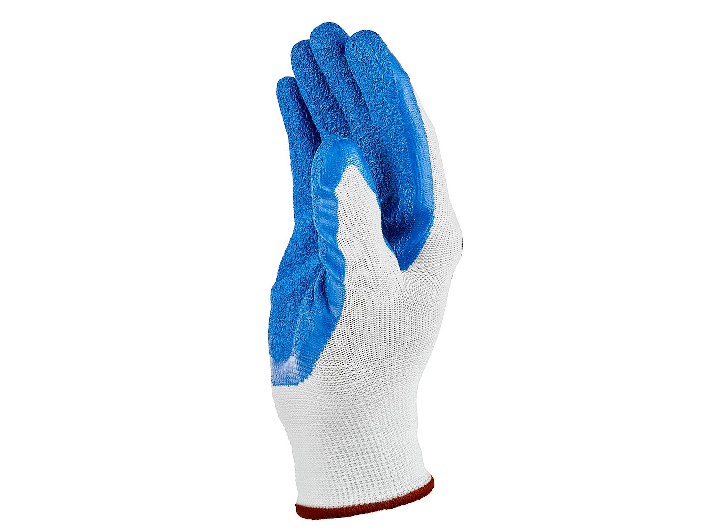 Manusi de protectie din poliester acoperite cu latex, marimea 9, alb / albastru, Geko G75048