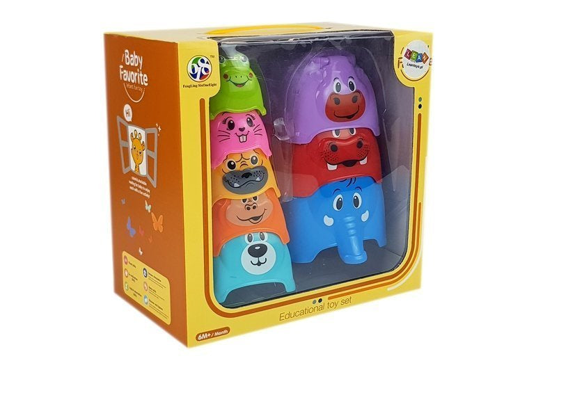 Jucarie interactiva bebe turn cu animale, multicolor, 24 x 23 x 15 cm, Lean 7164
