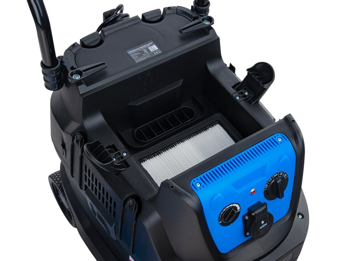 Aspirator industrial pentru gips, 1600 W,  curatare automata a filtrului, rezervor 40 l, Geko G81083