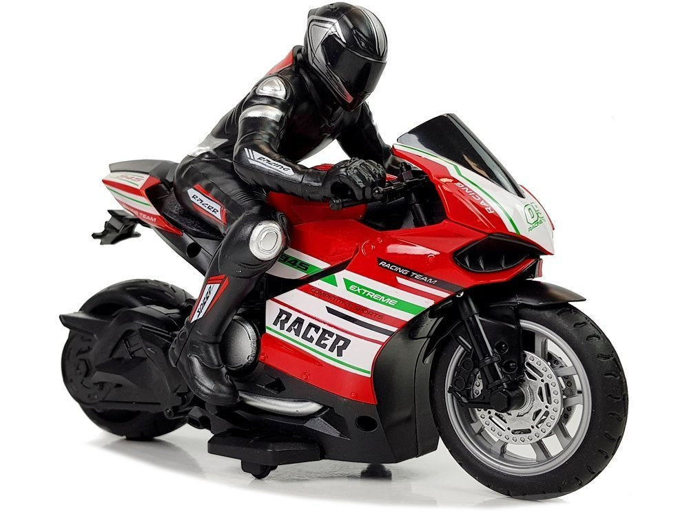 Motocicleta rosie sport cu telecomanda, Lean 9071