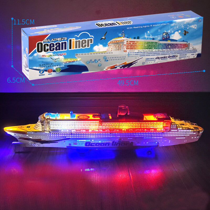 Vapor de croaziera interactiv cu lumini si sunete, 50 x 11 x 6 cm, alb, Lean 20483