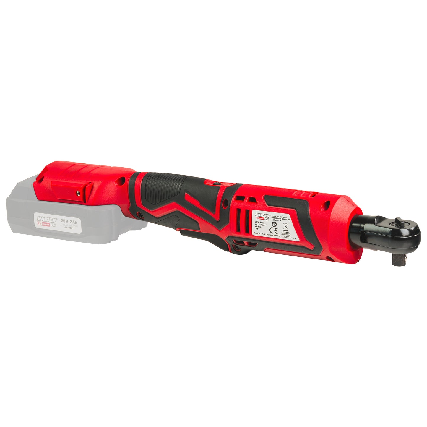 Cheie cu clichet RDP-KRW20 Solo (fara acumulator si incarcator), 3 / 8", 40 Nm, LED, Raider 030239