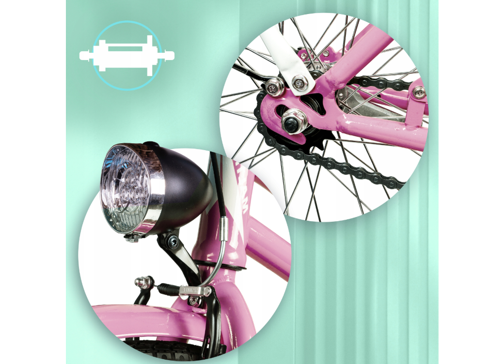 Bicicleta de oras pentru femei cu cos, diametru roata 28", diametru cadru 18", roz lapte, MalTrack 110675