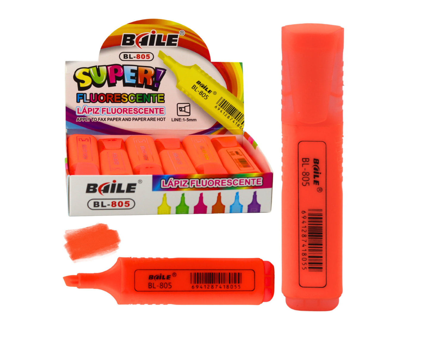 Marker evidentiator pentru notite, portocaliu neon, Lean 21516