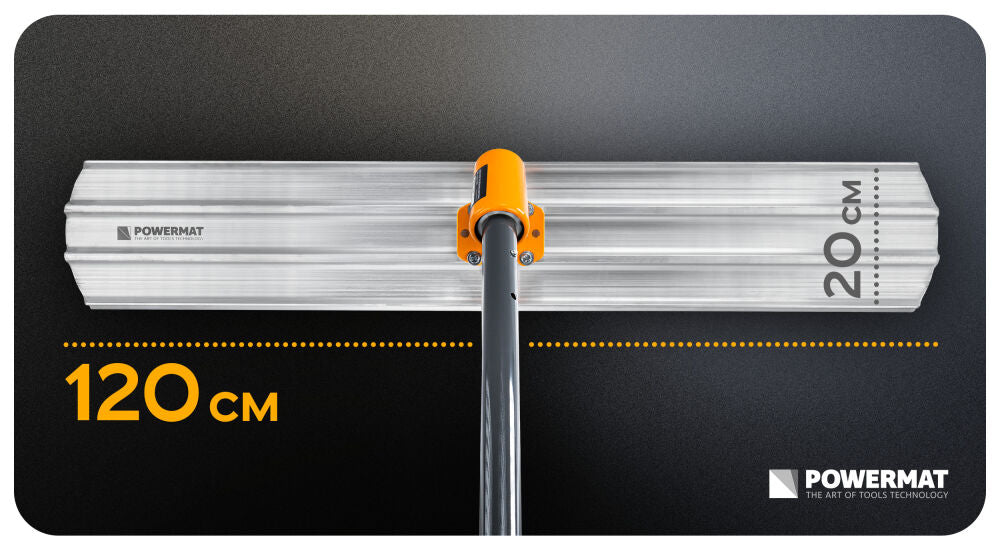 Rigla manuala pentru finisarea betonului PM-LDB-120T, 120x20cm / 5.4m, Powermat PM1637