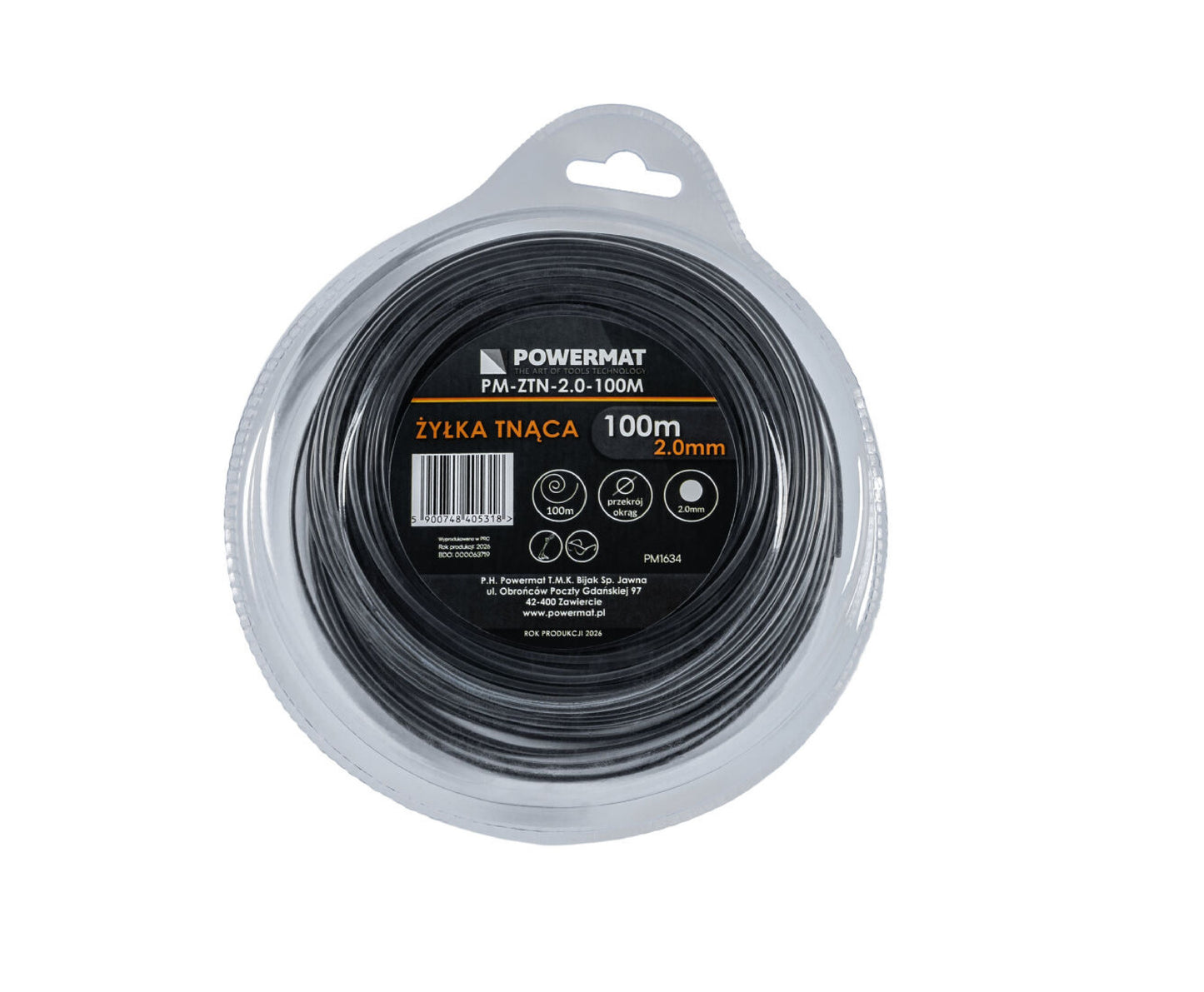 Fir rotund pentru motocoasa PM-ZTN-2.0-100M, 100 m, Powermat PM1634