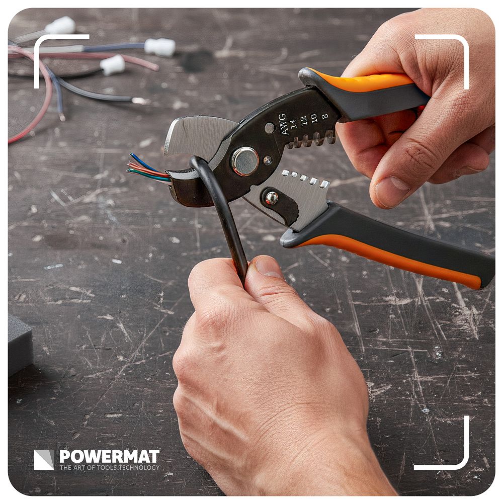 Cleste pentru sertizare / dezizolare cabluri PM-STN-1T, Powermat PM1439