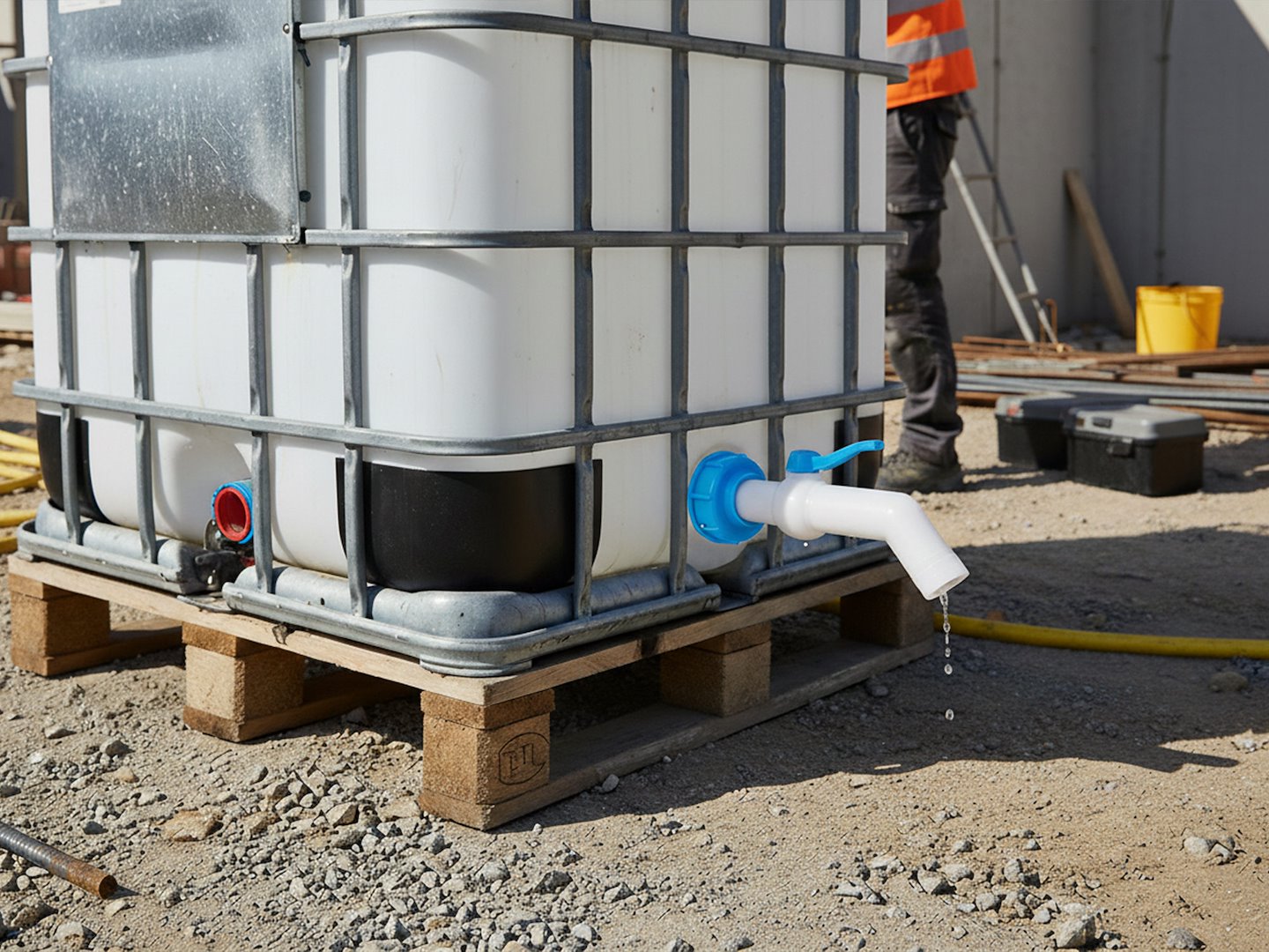 Set robinet IBC S60 x 6 pentru furtun 32 mm 45°, Geko G70204