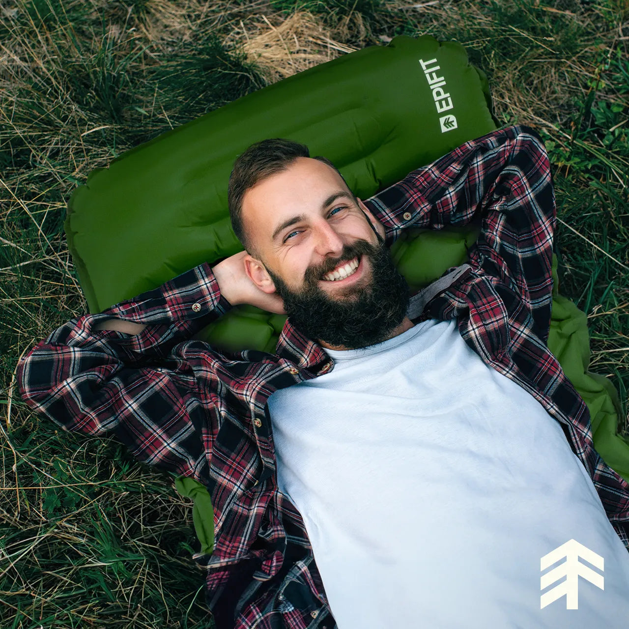 Saltea autogonflabila pentru camping, 190 x 60 cm, verde, MalTec 112759
