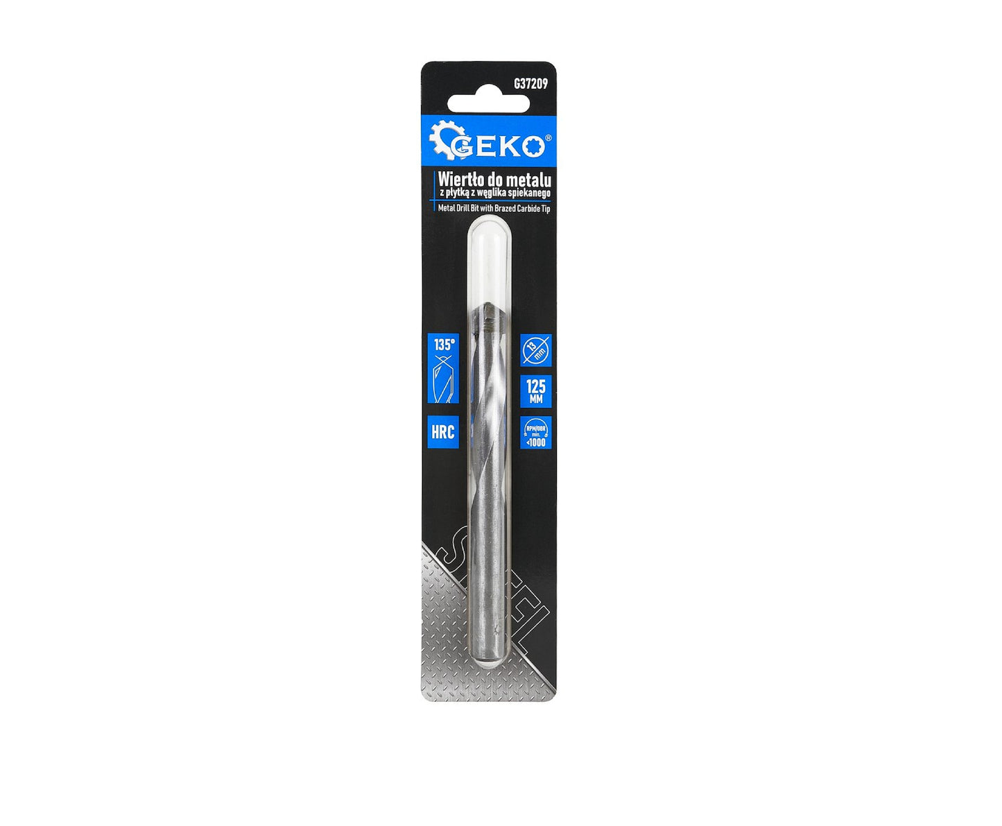 Burghiu pentru metal cu insertie de carbura, 13 x 125 mm, Geko G37209