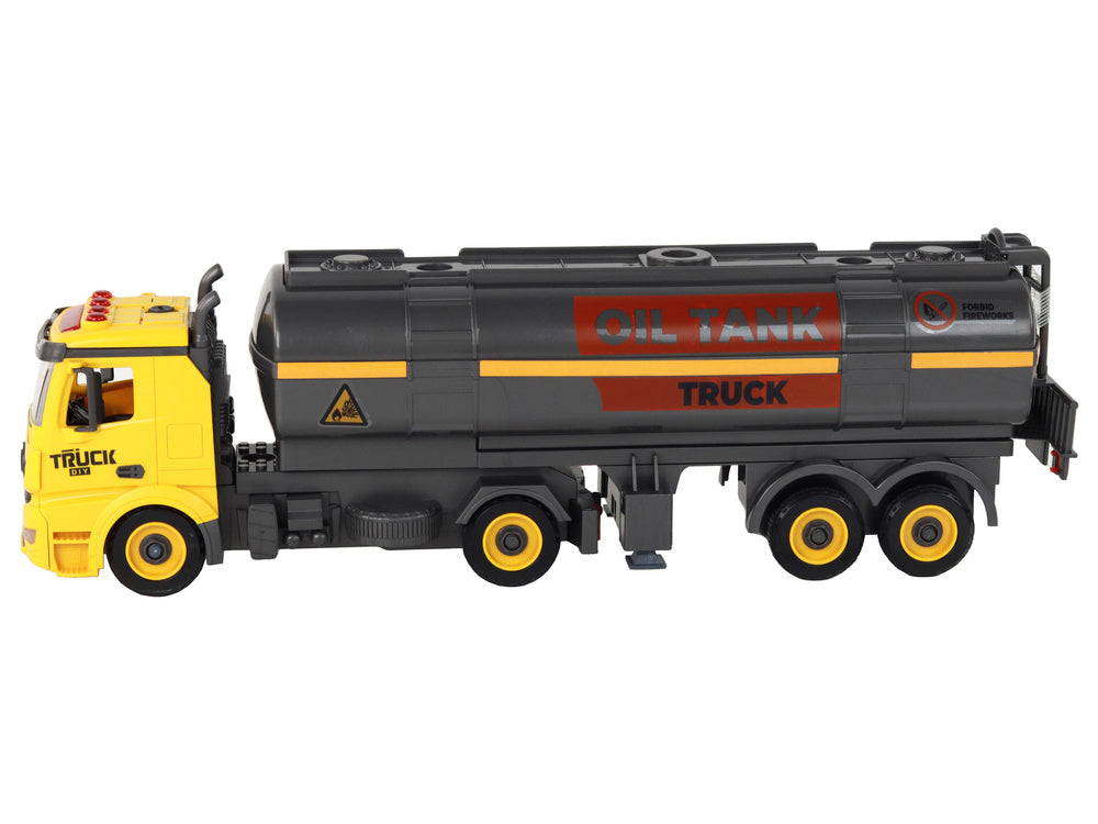 Cisterna cu set surubelnita si efecte luminoase si sonore, 48 x 14 x 10 cm, galben, Lean 17198