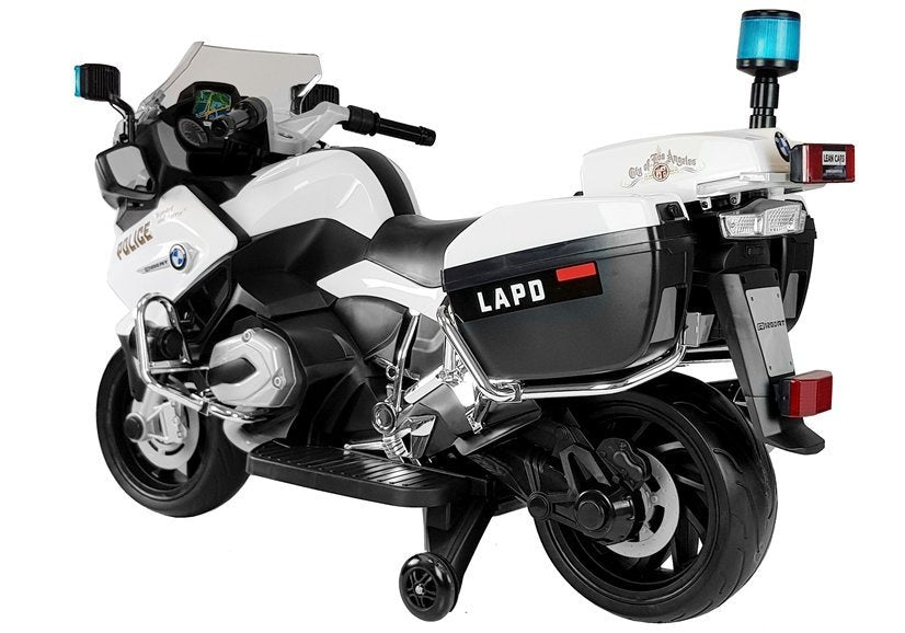 Motocicleta de politie cu bateriiBMW R1200, alb, 119x71x39cm, Lean 2818