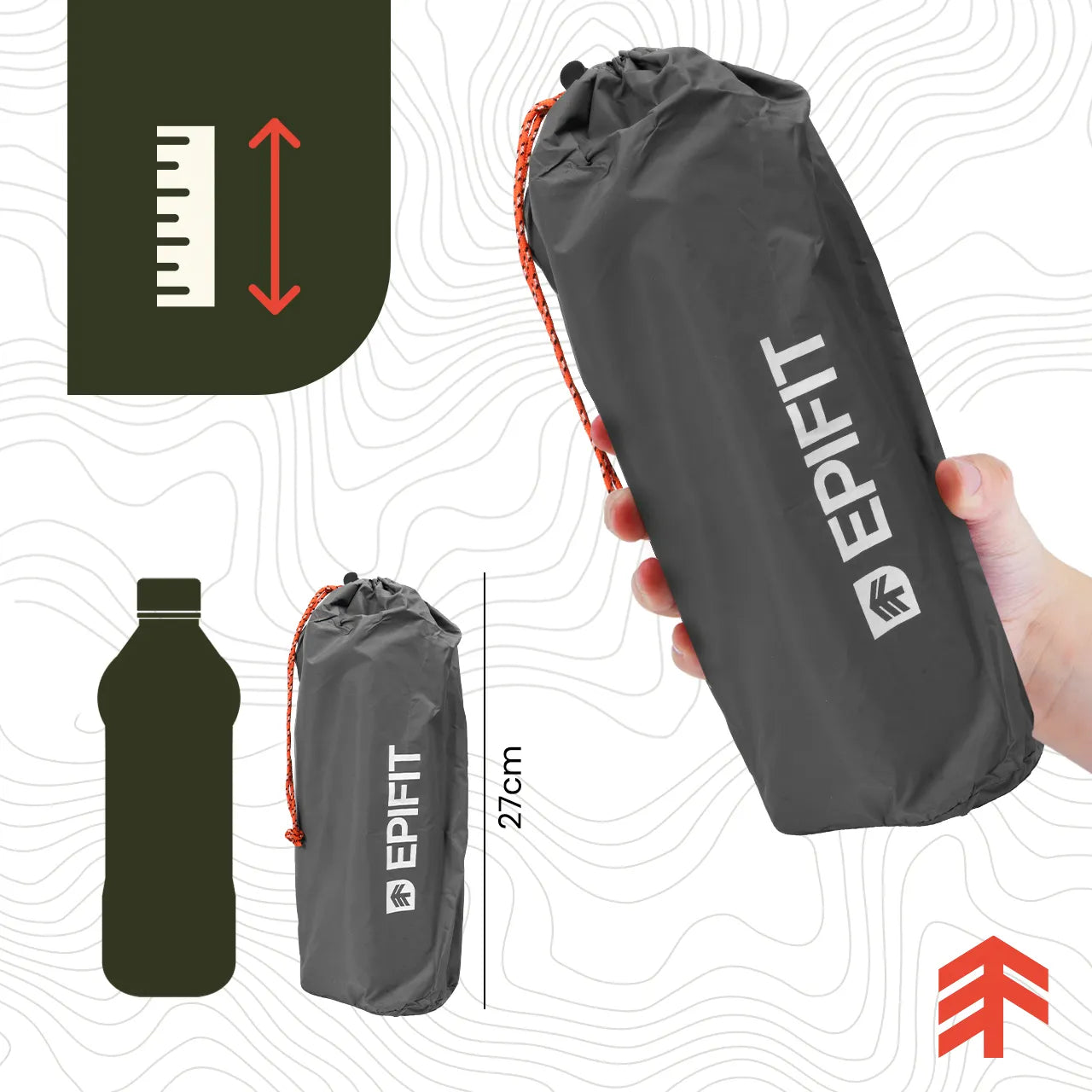 Saltea autogonflabila pentru camping, 190 x 60 x 5 cm, gri, MalTec 112760