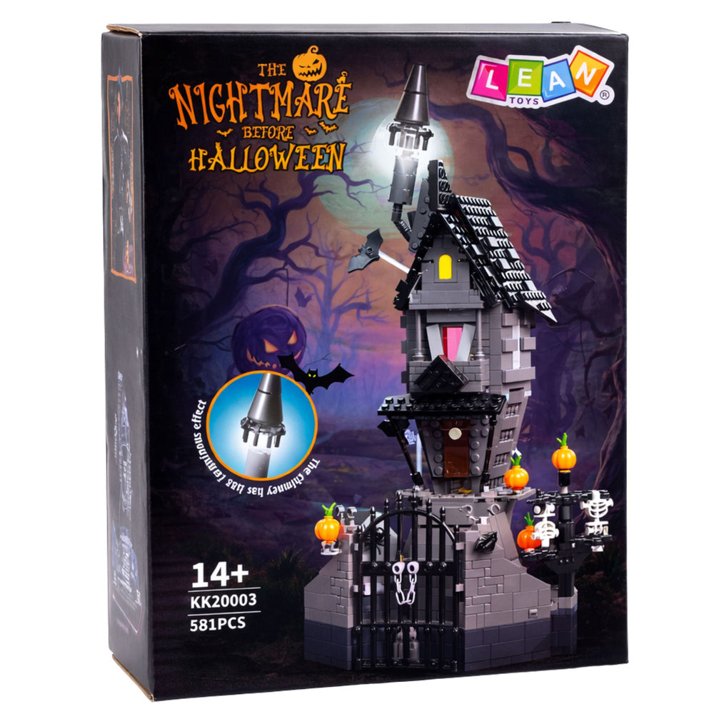 Set de constructie Casa Bantuita Turn de Halloween, 581 piese, Lean 23701