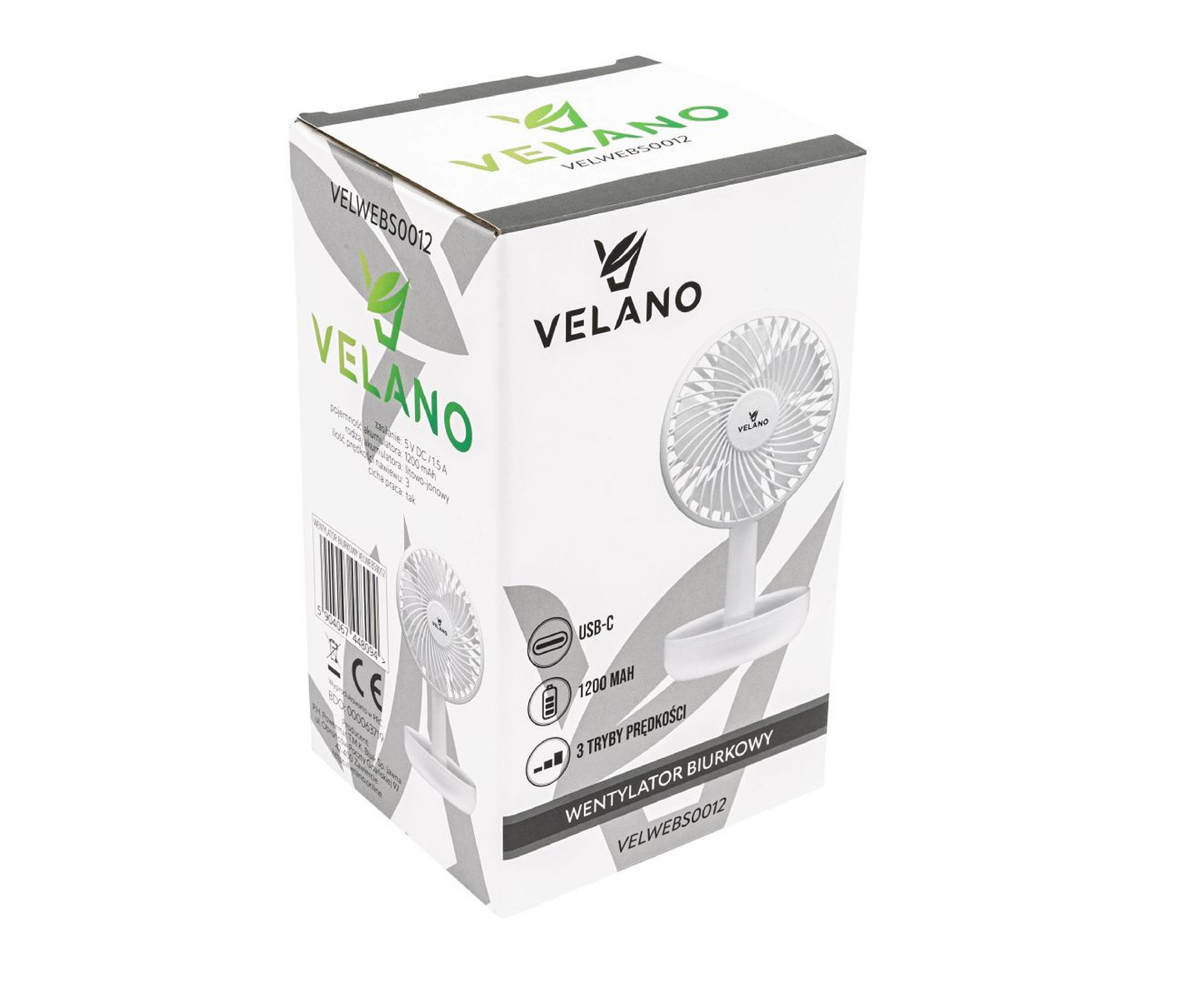 Ventilator de birou Velano 1200 mAh, Powermat VELWEBS0012